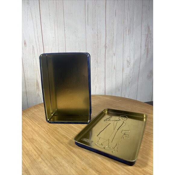 Vintage Snickers Norman Rockwell Canister 2000 Metal Tin Christmas Empty Blue - Picture 3 of 7